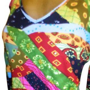 CHAUORY Studded V-neck Blouse Multi Color Floral S